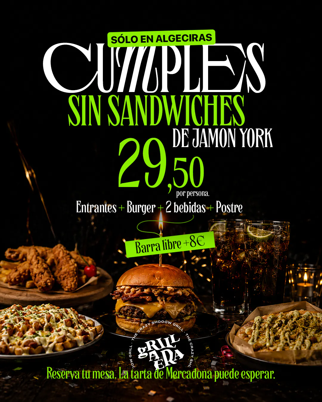 Promo grupos Grillaera cumples sin sandwiches de jamon york